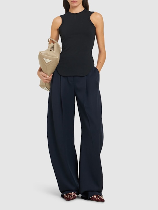 The Attico: Reese cotton jersey tank top - Black - women_1 | Luisa Via Roma