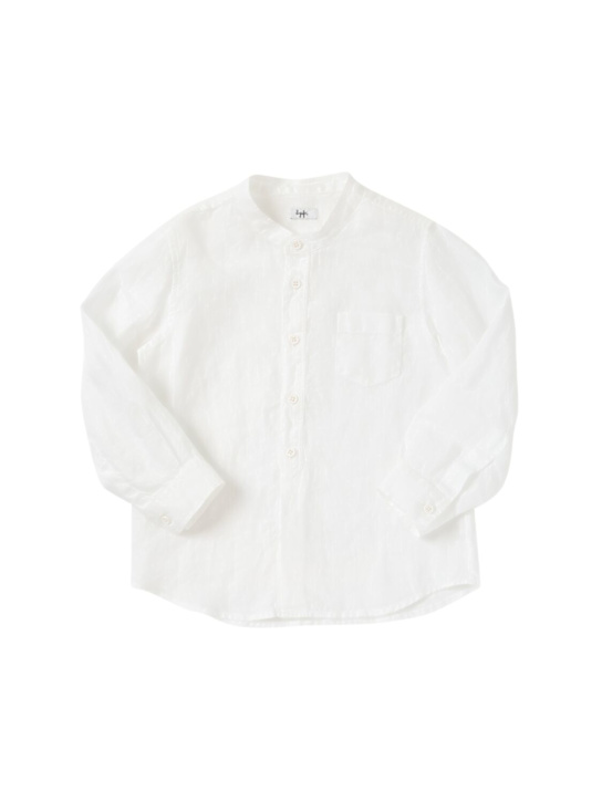 Il Gufo: Linen shirt - White - kids-boys_0 | Luisa Via Roma