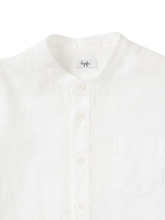 Il Gufo: Linen shirt - White - kids-boys_1 | Luisa Via Roma