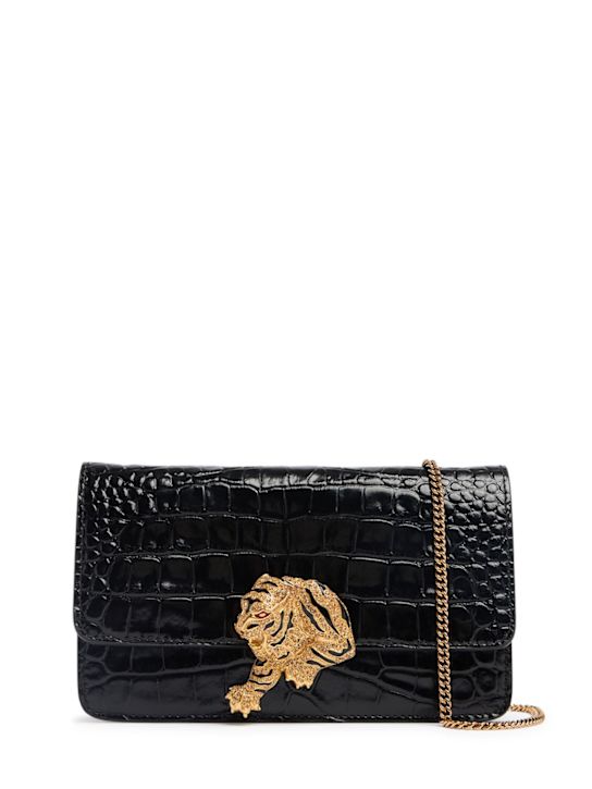 Roberto Cavalli: Single croc embossed leather bag - women_0 | Luisa Via Roma