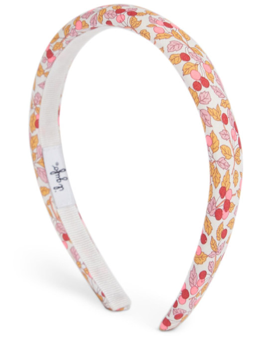 Il Gufo: Printed cotton headband - Pink/Orange - kids-girls_0 | Luisa Via Roma
