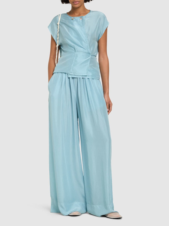 Forte_forte: Habotai silk drawstring pants - women_1 | Luisa Via Roma