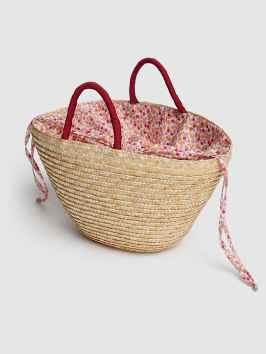 Il Gufo: Straw bag w/printed lining - Beige - kids-girls_1 | Luisa Via Roma