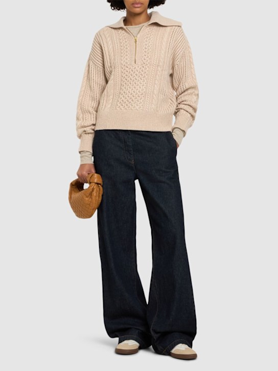Varley: Camello relaxed cable knit sweater - women_1 | Luisa Via Roma