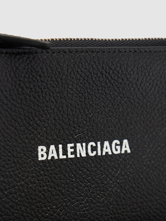 Balenciaga: Portafoglio in pelle con logo - men_1 | Luisa Via Roma