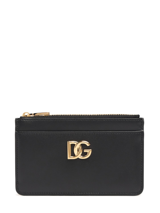 Dolce&Gabbana: DG smooth leather card holder w/ zip - women_0 | Luisa Via Roma
