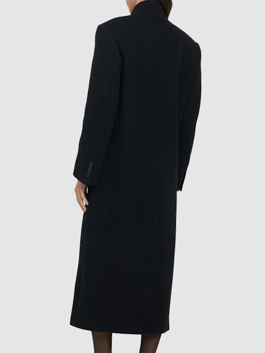 The Attico: Cappotto monopetto in twill di lana - Nero - women_2 | Luisa Via Roma