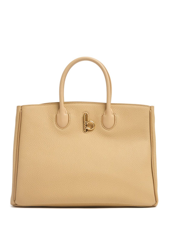 Burberry: Borsa tote piccola Rocking Horse in pelle - women_0 | Luisa Via Roma