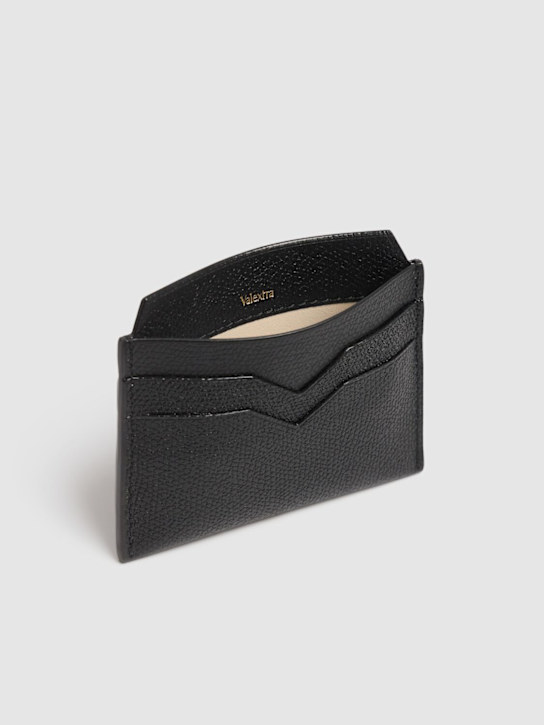 Valextra: Leather card holder - Black - men_1 | Luisa Via Roma