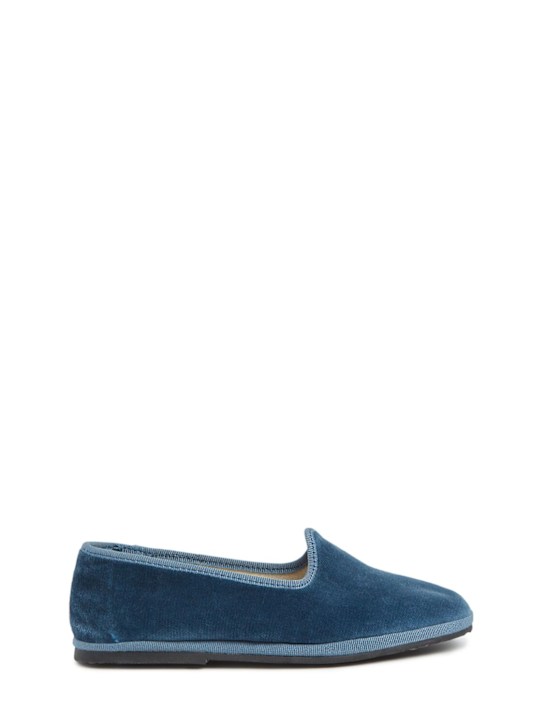 Il Gufo: Mocassins en velours - Bleu - kids-girls_0 | Luisa Via Roma