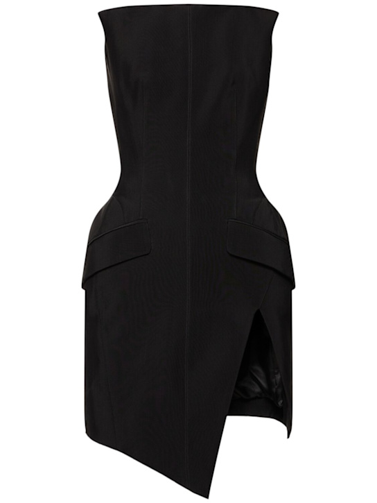 MUGLER: Strapless fitted waist mini dress - women_0 | Luisa Via Roma