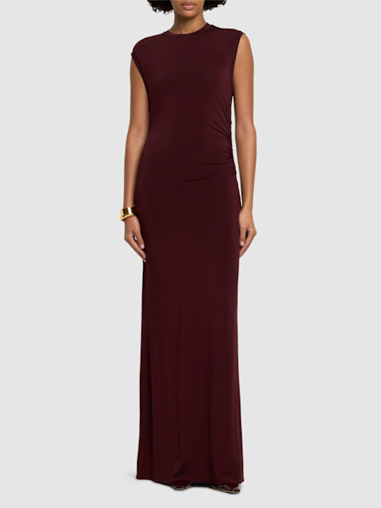 Stella McCartney: Fluid jersey long dress - Bordeaux - women_1 | Luisa Via Roma