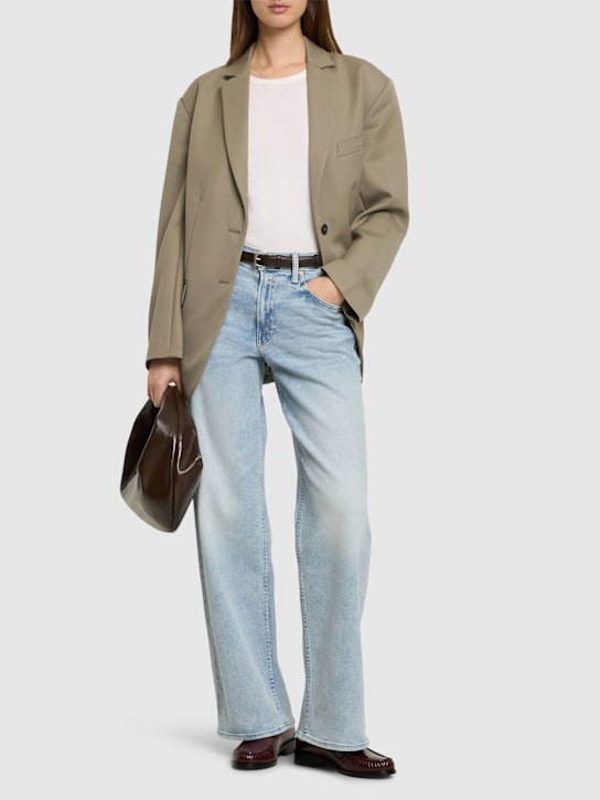 Mother: The Spinner Zip Sneak ミドルライズジーンズ - women_1 | Luisa Via Roma