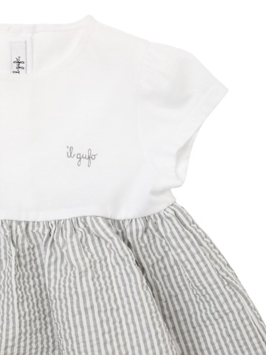 Il Gufo: T-shirt e shorts in seersucker - kids-girls_1 | Luisa Via Roma