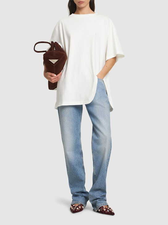 The Attico: Oversized jersey t-shirt w/shaped slit - women_1 | Luisa Via Roma