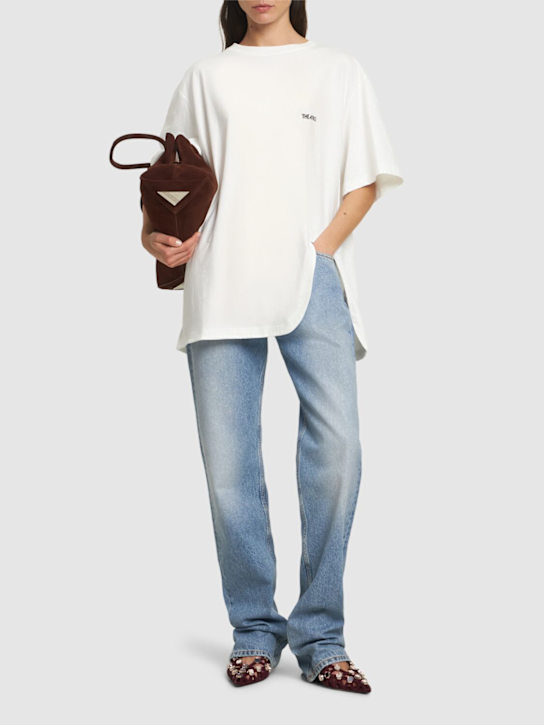 The Attico: Camiseta oversize de jersey - Blanco - women_1 | Luisa Via Roma