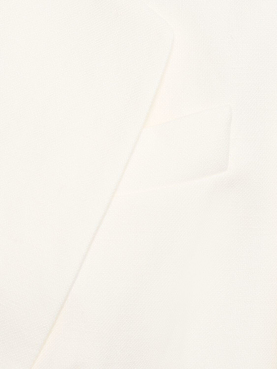 Brunello Cucinelli: 光滑亚麻混纺斜纹西服夹克 - 白色 - women_4 | Luisa Via Roma