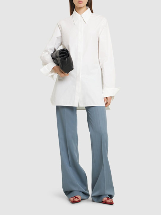 Jil Sander: Cotton poplin long shirt - women_1 | Luisa Via Roma