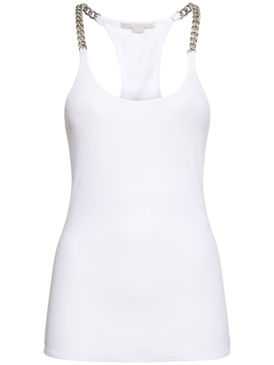 Stella McCartney: Chain straps jersey tank top - women_0 | Luisa Via Roma