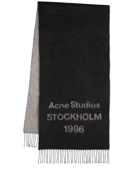 Acne Studios: Venus 1996 jacquard scarf - Black/White - women_0 | Luisa Via Roma