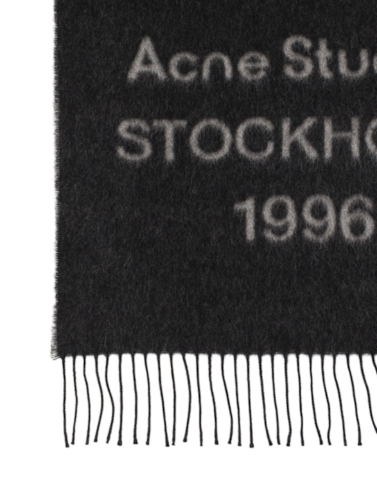 Acne Studios: Venus 1996 jacquard scarf - Black/White - women_1 | Luisa Via Roma