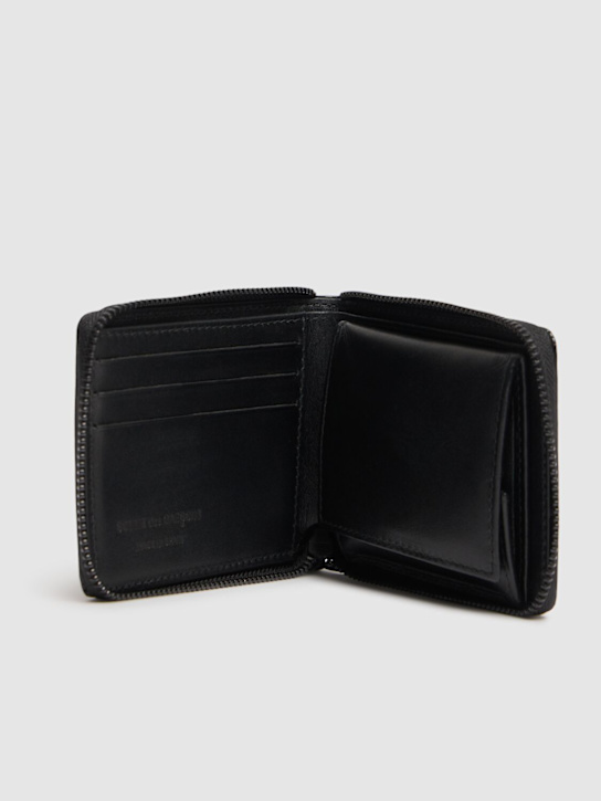 Comme des Garçons Wallet: Zipper Medley leather wallet - Black - men_2 | Luisa Via Roma