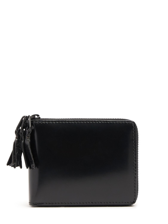 Comme des Garçons Wallet: Zipper Medley leather wallet - Black - men_0 | Luisa Via Roma