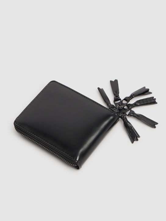 Comme des Garçons Wallet: Zipper Medley leather wallet - Black - men_1 | Luisa Via Roma