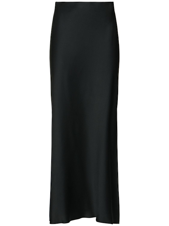 Brunello Cucinelli: Cady side slit long skirt - Black - women_0 | Luisa Via Roma