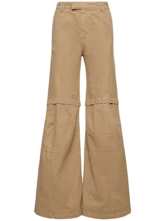 Darkpark: Sam high waist canvas flared pants - women_0 | Luisa Via Roma