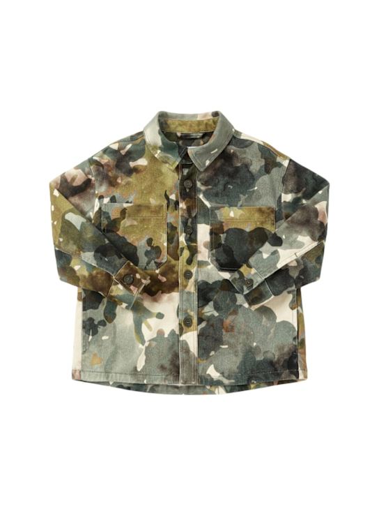 Il Gufo: Printed cotton drill jacket - Green - kids-boys_0 | Luisa Via Roma