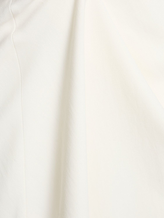 Brunello Cucinelli: 光滑亚麻混纺斜纹长款半身裙 - 象牙色 - women_4 | Luisa Via Roma