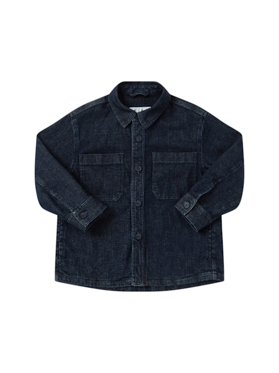 Il Gufo: Cotton denim overshirt - Blue - kids-boys_0 | Luisa Via Roma