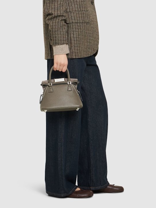 Maison Margiela: Micro 5AC Classique grain leather bag - Graphite - women_1 | Luisa Via Roma