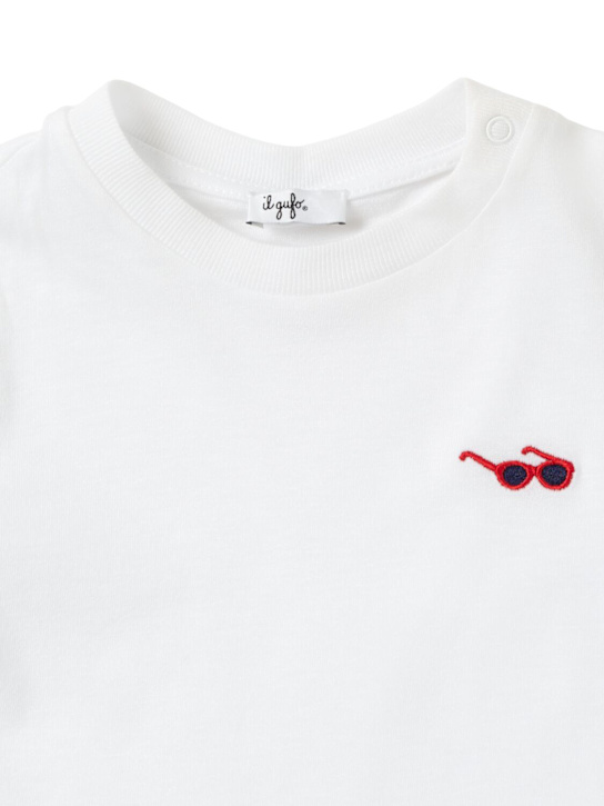 Il Gufo: T-shirt en jersey de coton - Blanc/Rouge - kids-boys_1 | Luisa Via Roma