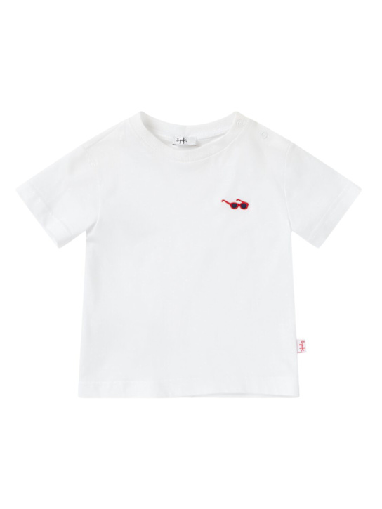 Il Gufo: T-shirt en jersey de coton - Blanc/Rouge - kids-boys_0 | Luisa Via Roma