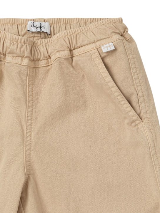 Il Gufo: Cotton gabardine pants - Beige - kids-boys_1 | Luisa Via Roma