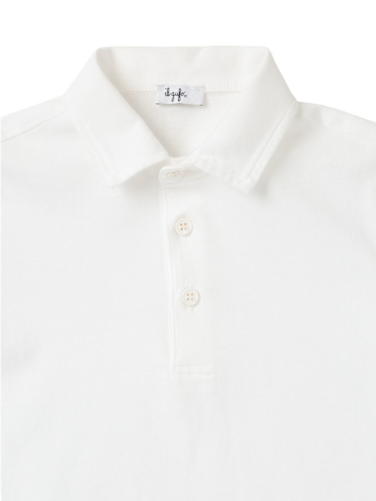 Il Gufo: Cotton jersey polo shirt - White - kids-boys_1 | Luisa Via Roma