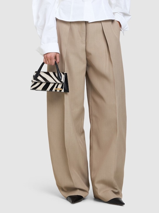 Jacquemus: Le Chiquito Long ponyhair leather bag - women_1 | Luisa Via Roma