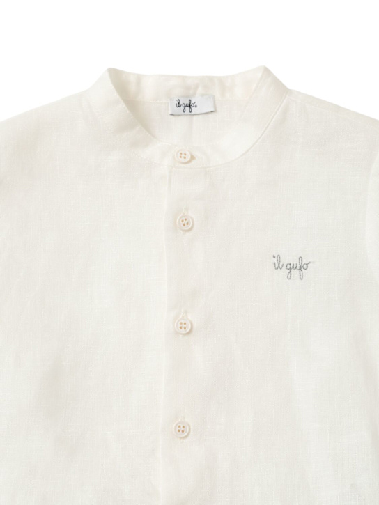 Il Gufo: Linen shirt & shorts - kids-boys_1 | Luisa Via Roma