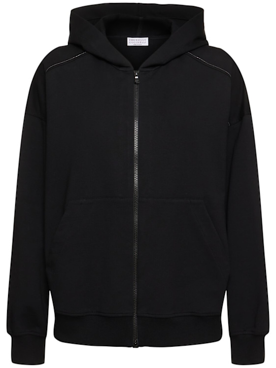 Brunello Cucinelli: Light cotton blend sweatshirt hoodie - women_0 | Luisa Via Roma