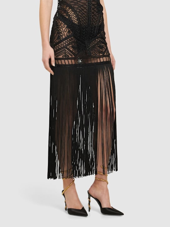 René Caovilla: 105mm Embellished satin pumps - women_1 | Luisa Via Roma