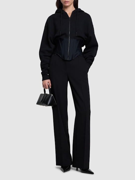 MUGLER: Cotton jersey hooded sweatshirt - women_1 | Luisa Via Roma