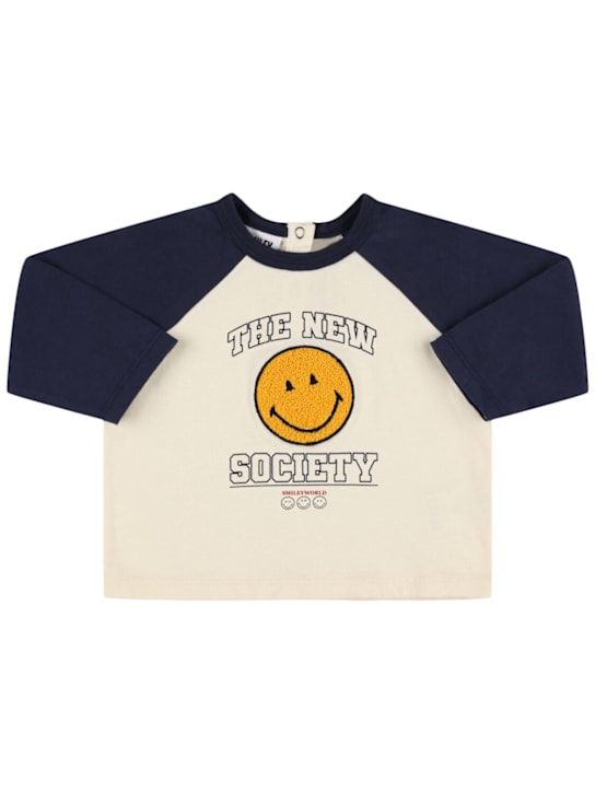 The New Society: T-shirt in jersey di cotone con stampa - kids-girls_0 | Luisa Via Roma