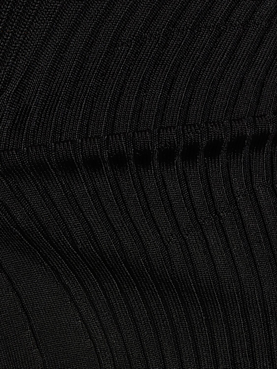 MUGLER: Top in maglia a costine - Nero - women_4 | Luisa Via Roma