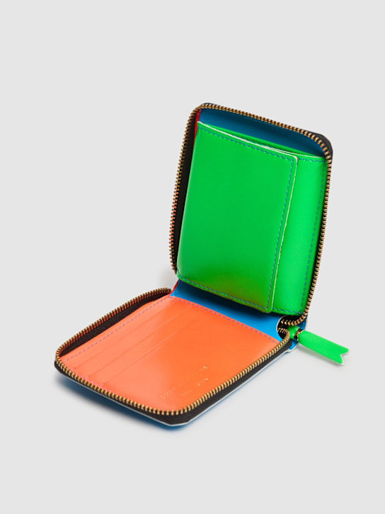 Comme des Garçons Wallet: Super fluo leather zip-around wallet - men_1 | Luisa Via Roma