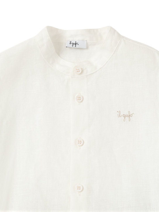 Il Gufo: Linen shirt & shorts - kids-boys_1 | Luisa Via Roma