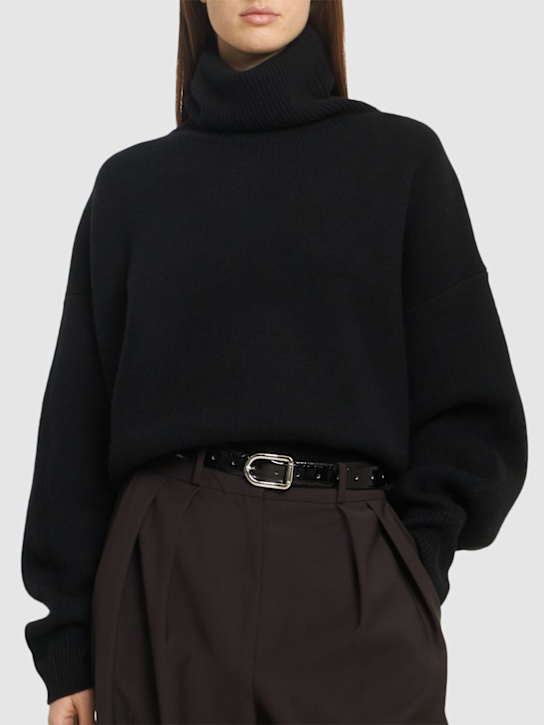 Déhanche: Cintura Mija in pelle goffrata - Nero/Argento - women_1 | Luisa Via Roma