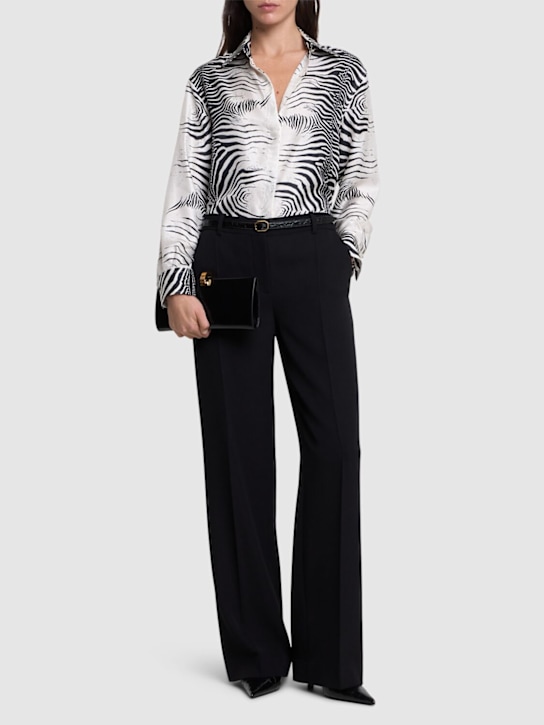 Zebra printed silk twill shirt - Thumbnail 2