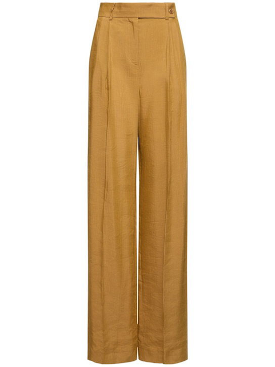 Viscose blend high waist flared pants